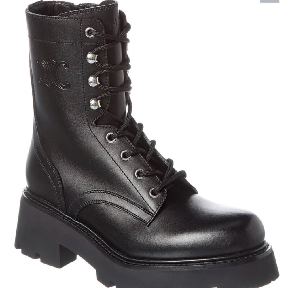 Celine Lugg Boots  37 Black (Triomphe in shiny bull leather ranges)